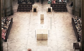 Altarraum Mariendom Linz, Visualisierung Davide Abbonacci - KUEHN MALVEZZI Berlin