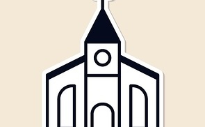 Church place of worship sticker design element vector