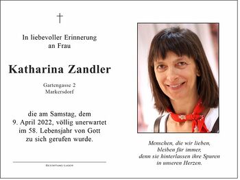 Trauerbild Katharina Zandler