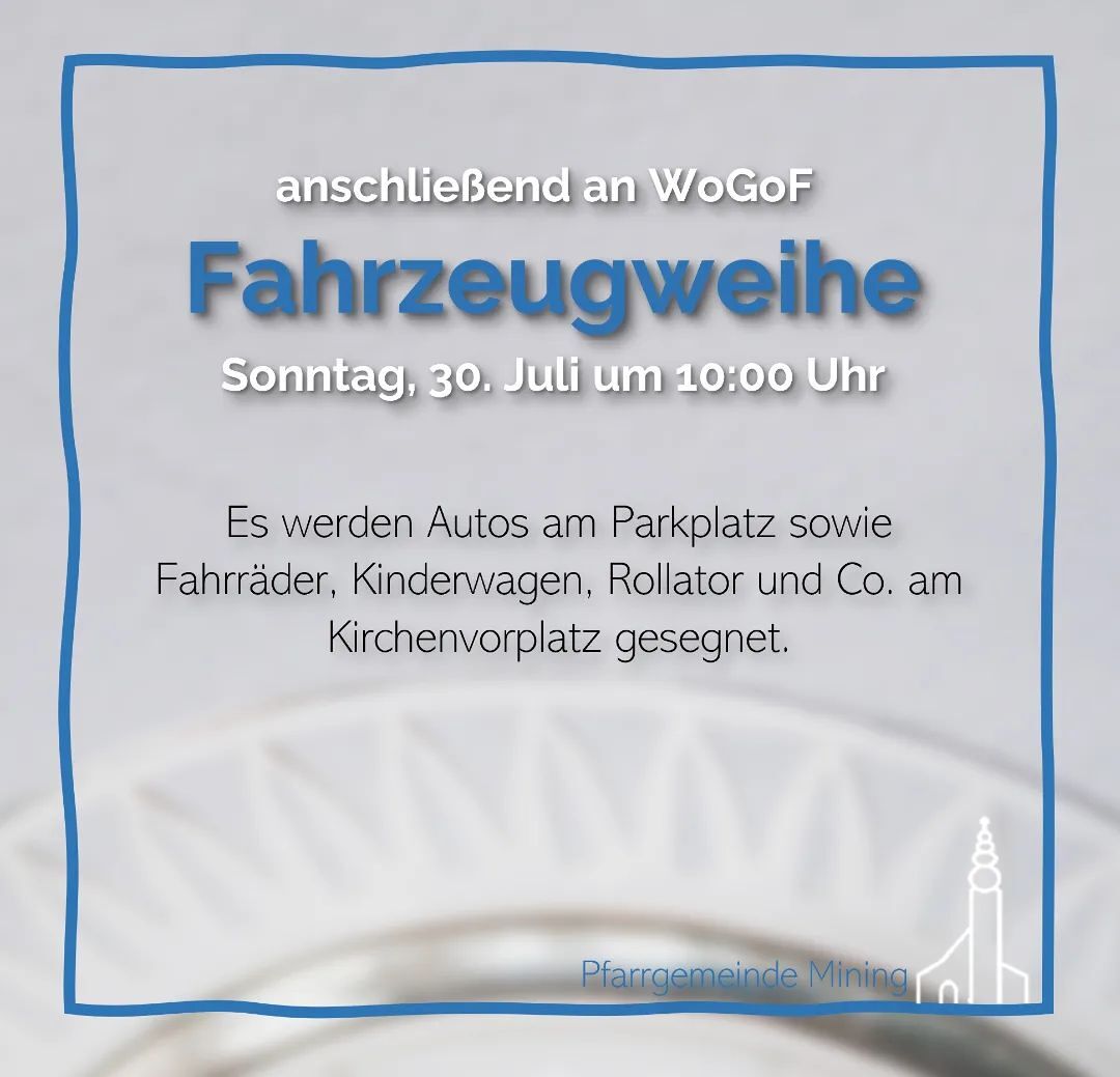 Fahrzeugweihe