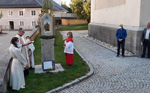 Segnung der Pestsäule in Vöcklamarkt