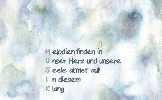 Akrostichon / © trudith/pixabay.com/CC0 1.0 (Hintergrund) / Konservatorium für Kirchenmusik der Diözese Linz/Stefanie Petelin (Text und Gestaltung) Akrostichon