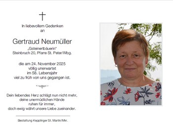 Gertraud Neumüller / Bestattung Kepplinger