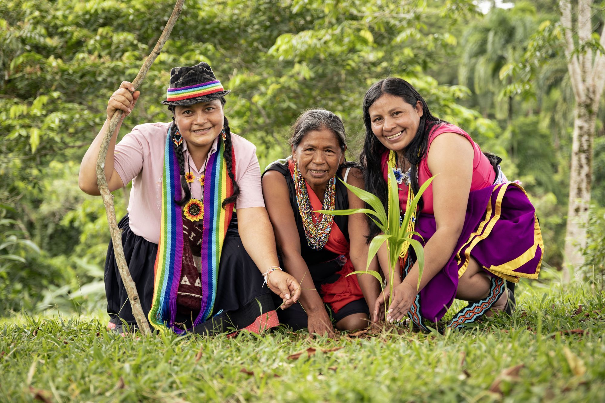 Waldina, Aida, Ines aus dem Departamento Putumayo, mit Sercoldes kooperierende Frauen