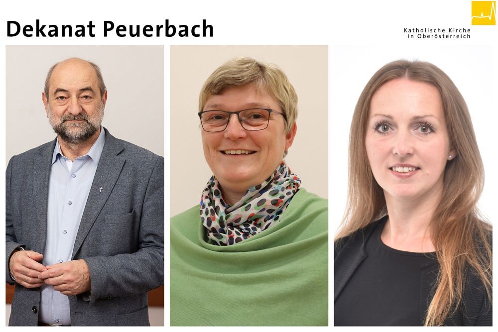V. l.: Pfarrer Johann Padinger, Pastoralvorständin Elisabeth Lamplmayr und Verwaltungsvorständin Tamara Eichlberger