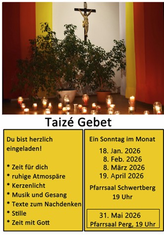 Taizé Gebet Termine 1. Hj. 2026 / Evi Kapplmüller